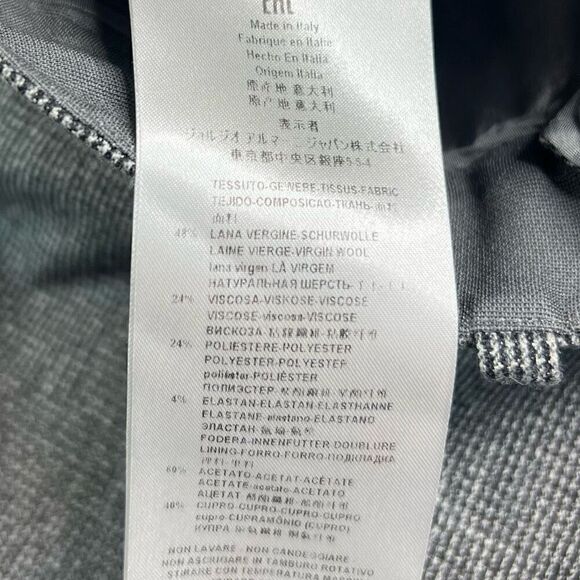 Giorgio Armani Dress Pants Womens Size 46 Gray Wide Leg Virgin Wool Blend - Picture 2 of 10